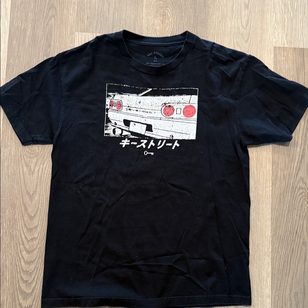 PacSun Black Graphic Tee with Red Accents
